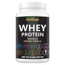 Delicious Creamy Vanilla Halal Whey Protein Powder 2Lbs | By SHIFAA NUTRITION