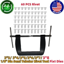1/8" Dia For Pinball Tonka Vent Window Semi Tubular Rivet Fixt Dies Tool Kit US