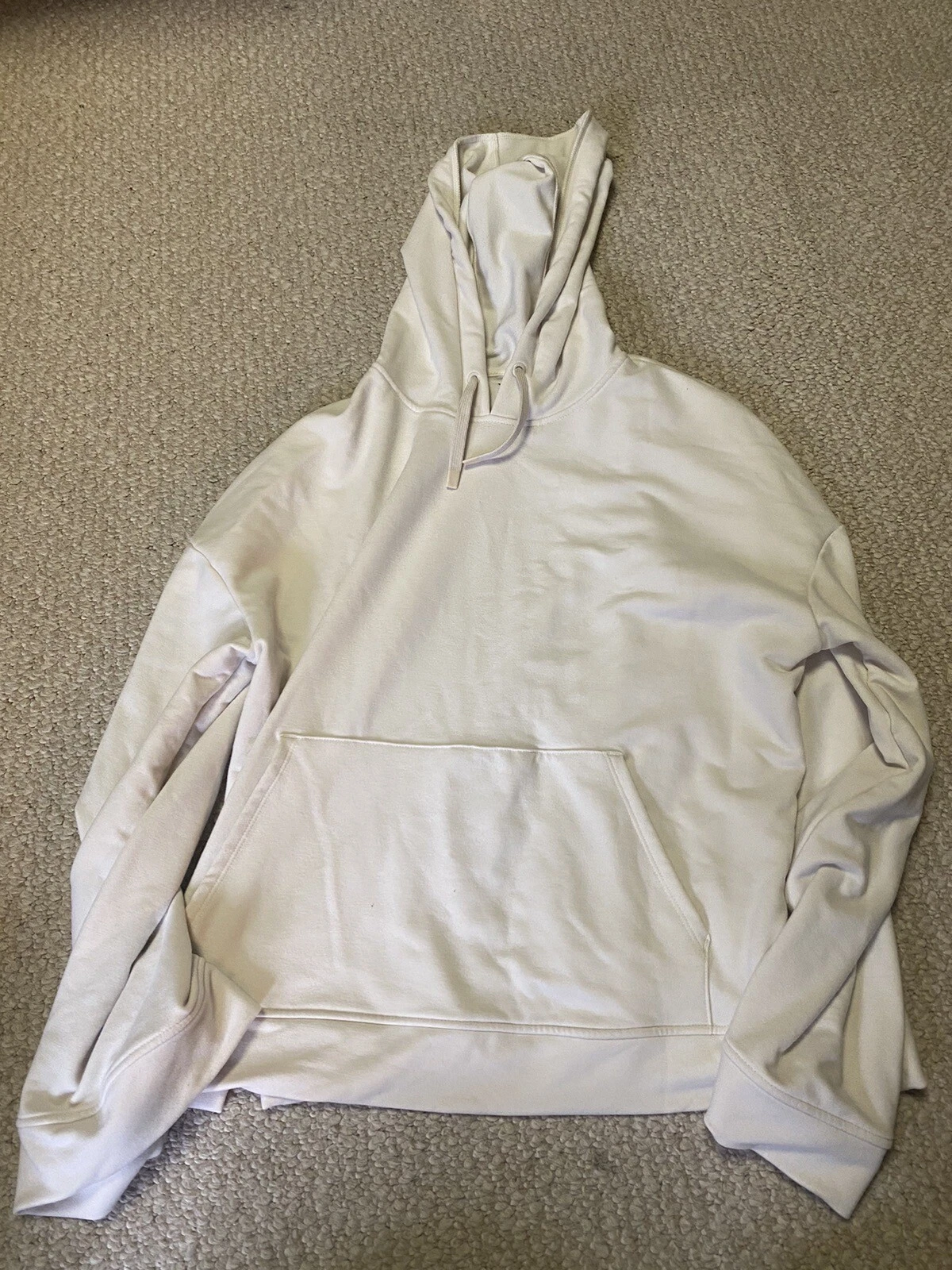 OFF WHITE Pullover con cappuccio morbido elasticizzato da donna morbido manica lunga crema grande