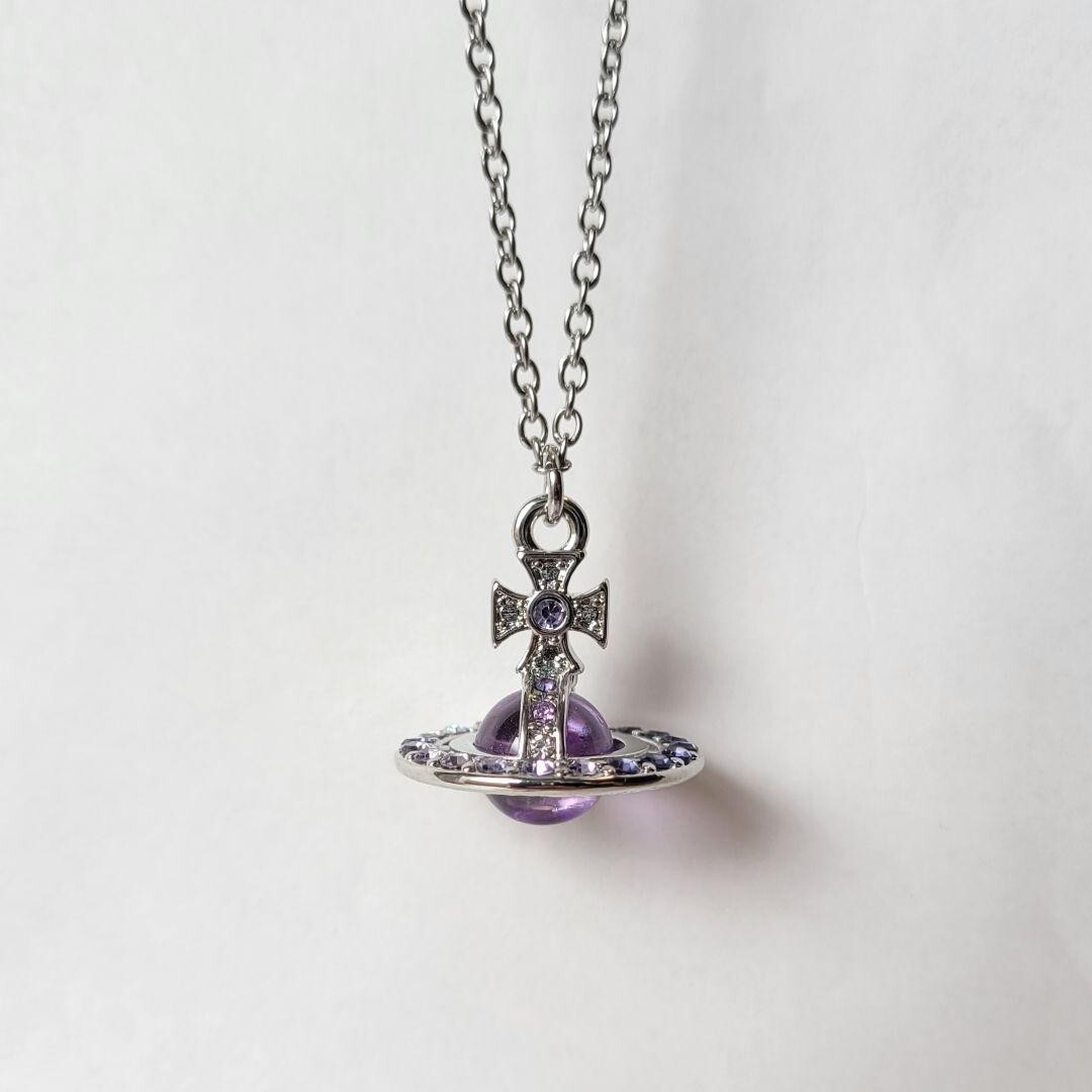 Vivienne Westwood CLARETTA orb necklace purple Mint | eBay