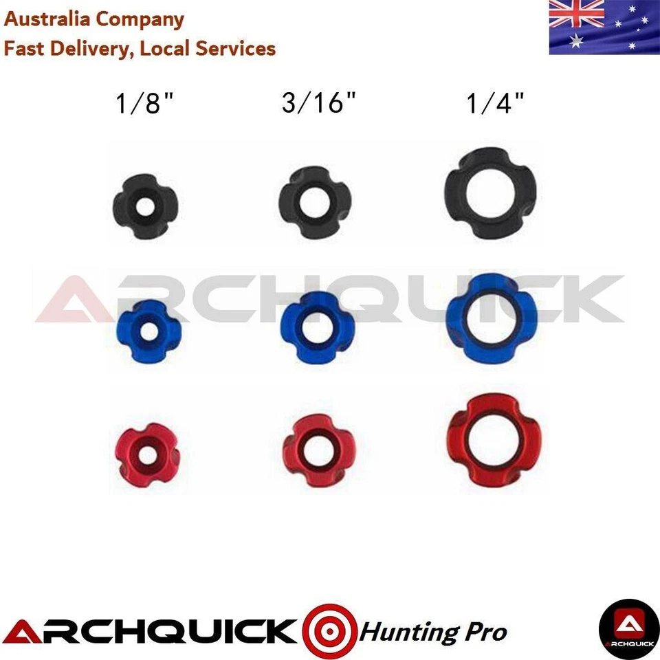NEW ALUMINIUM PEEP SIGHT FOR COMPOUND BOW -1/8" , 3/16" , 1/4" - 3 COLOURS - image 2 of 2