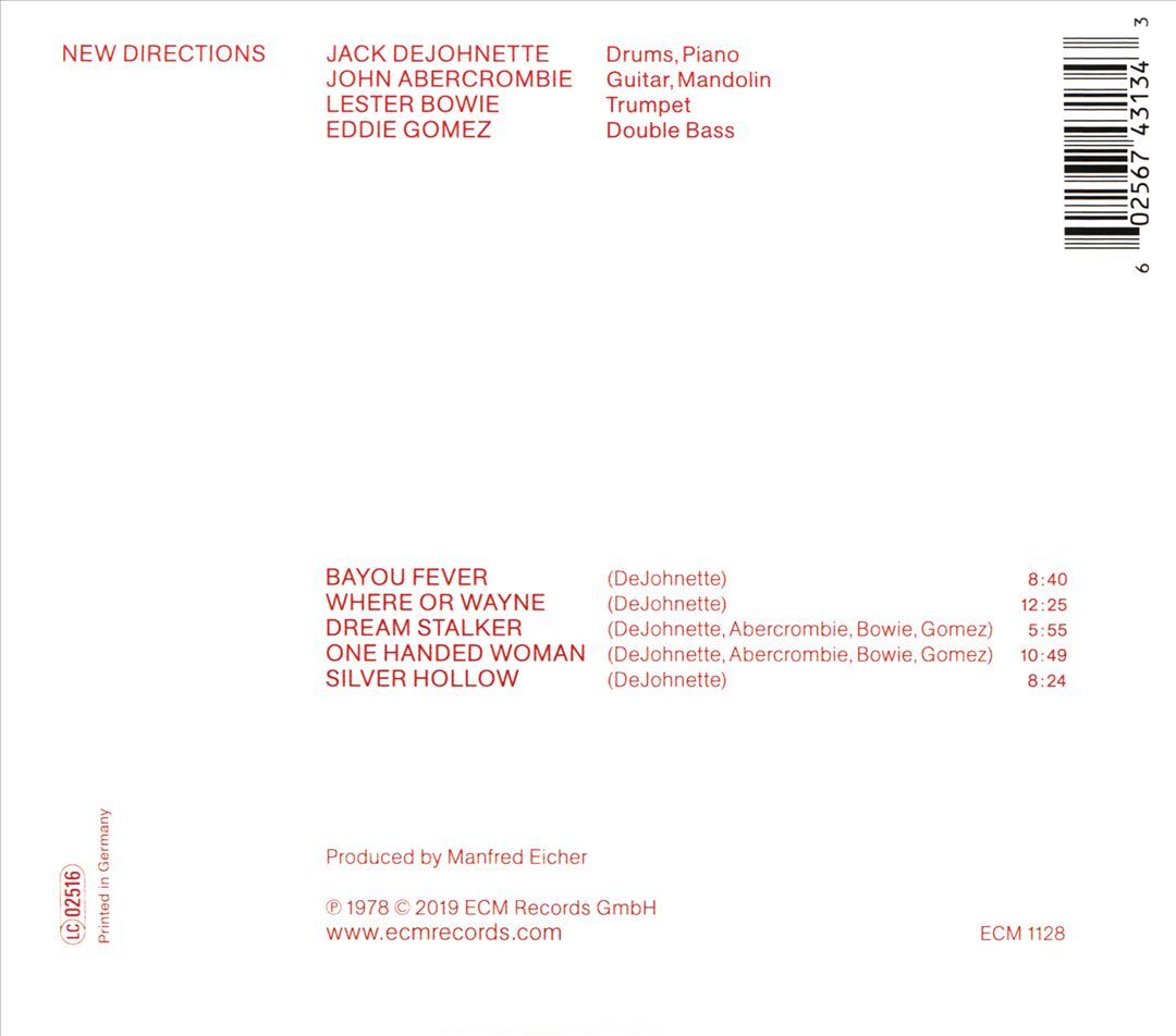 JACK DEJOHNETTE NEW DIRECTIONS NEW CD