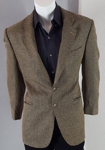 Today-039-s-Man-Men-039-s-Gold-amp-Blue-Made-in-Italy-Silk-amp-Wool-Blazer-Sport-Coat-42R