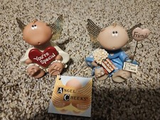 Vintage Angel Cheeks Russ Figurines Set of 2 - Friends  You're Special