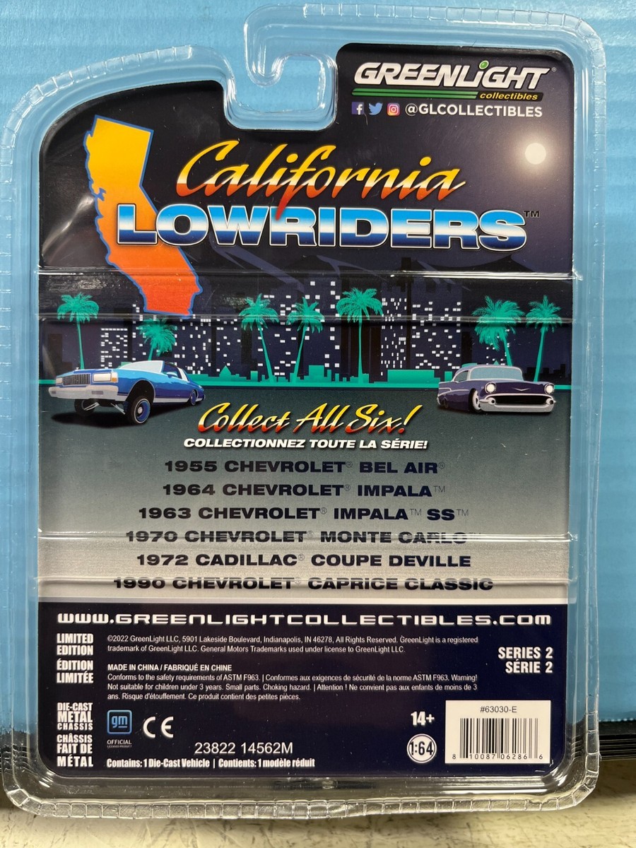 1/64 GREENLIGHT CALIFORNIA LOWRIDERS 1972 CADIILLAC COUPE DEVILLE