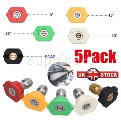 JOYCITY20 Wash Quick Release Nozzle Spray Pressure Washer Jet (5 Angle and Jet Size) 5pcs