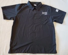 Kiolbassa Mercer Culinary Chef Cook Shirt Size L Button Up Black Short Sleeve 