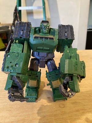 Green Hasbro Transformers Crossovers Marvel Hulk to Tank