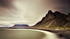 Landscape nature mountains clouds iceland fjord sea Custom Gaming Mat Desk