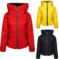 New Womens Ladies Quilted Padded Bubble Hooded Warm Puffer Jacket *MANY COLOURS