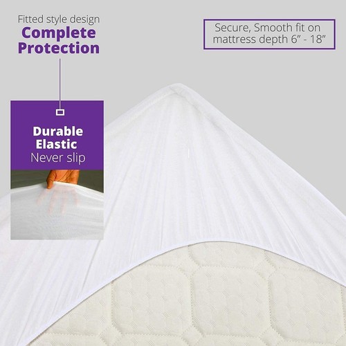 100 Egyptian Cotton QUILTED MATTRESS PROTECTOR BED COVER TOPPER S 4ft