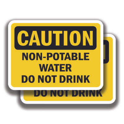 #ad CAUTION NON POTABLE WATER DECAL Stickers Sign Bogo For Truck Window Office $4.95
