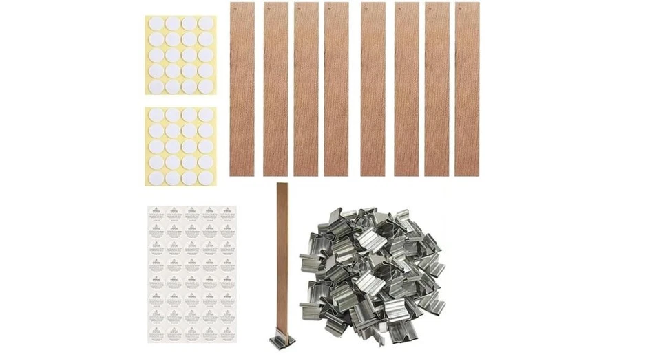 230 PACK Wooden Wicks Kit Natural Crackling Wood Wicks for DIY Candle Making NEW - Image 2 of 4