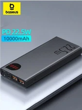 Baseus Portable Charger, 22.5W PD QC Power Bank Fast Charging 10000mAh