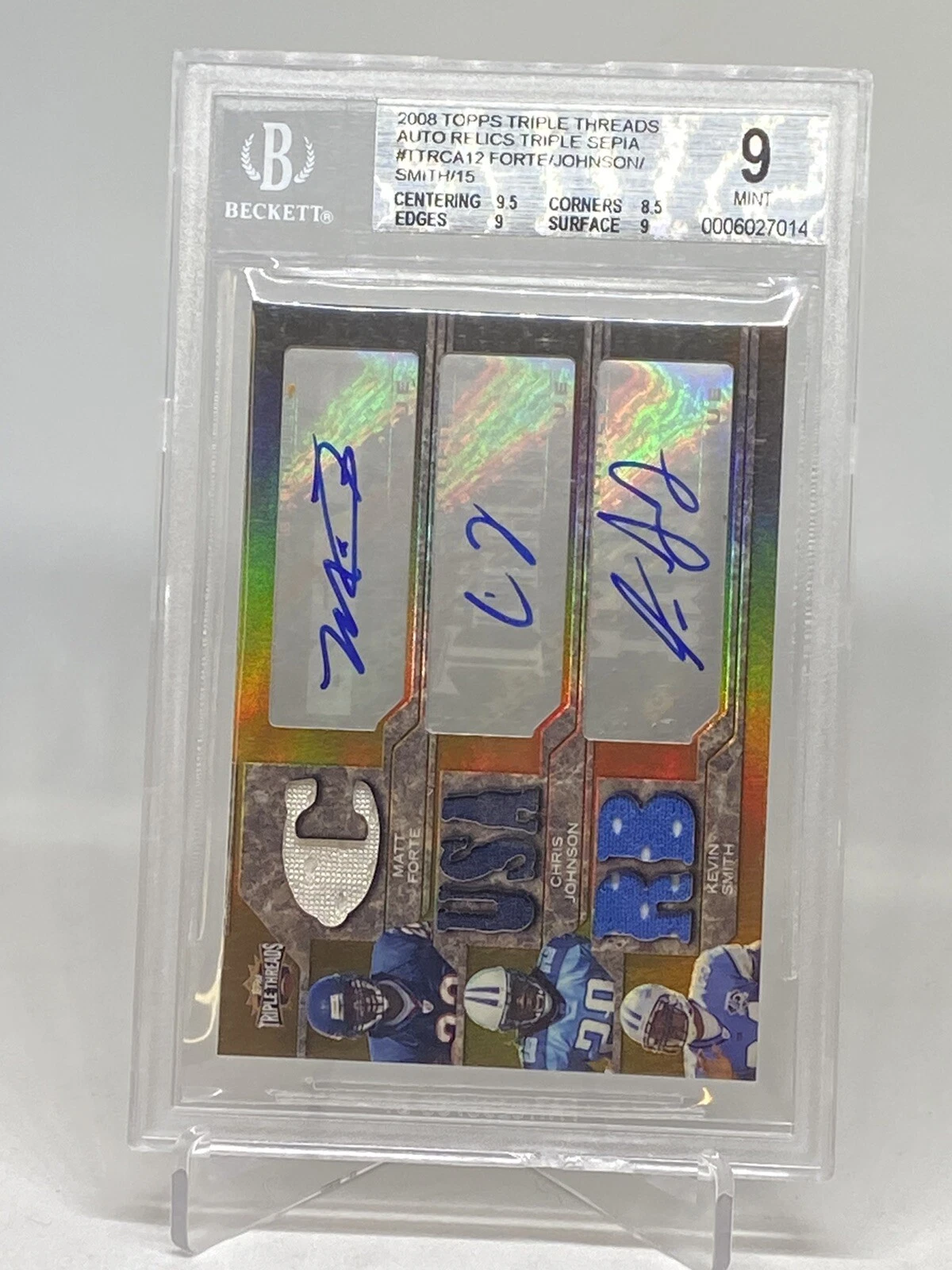 Matt Forte Topps Triple Threads #124 Autograph Relic Sepia