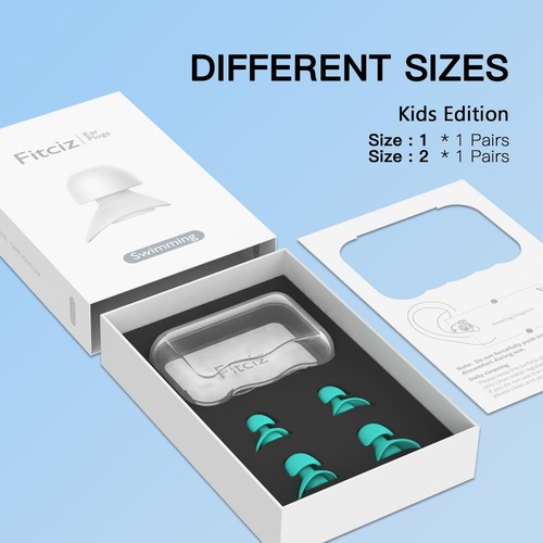 Ear Plugs for Swimming Kids 2 Pairs Water Swim Ear Plugs with Delicate Case f... - Picture 5 of 6