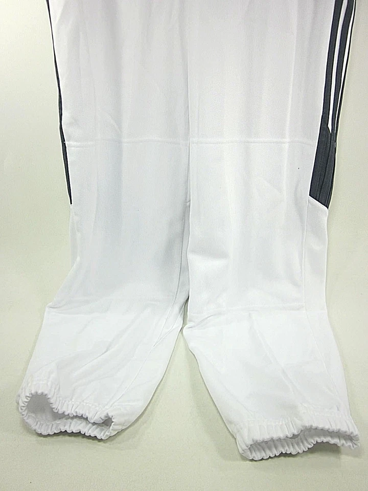 ADIDAS, PANTALONES DE BÉISBOL DIAMOND KING TOBILLO, BLANCO/PLOMO, GRANDES, NUEVOS CON ETIQUETA Foto 2 de 4