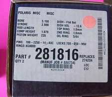 JE Pistons Polaris RZR 800 Sportsman Standard Bore 12:1 Piston Kit 281816