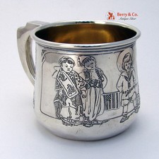 Nursery Rhyme Baby Cup Gorham Sterling Silver 1935 Inscribed Underneath