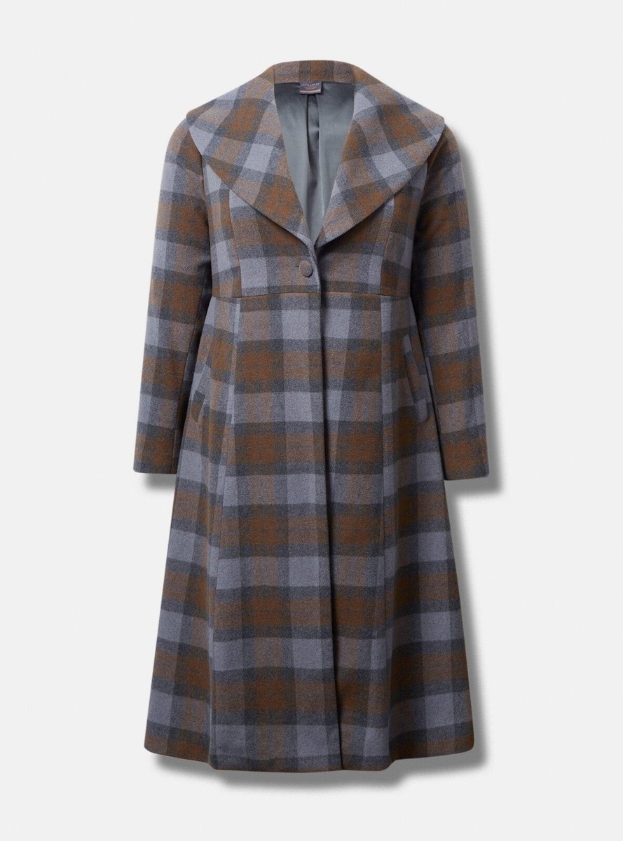 Torrid Outlander Mackenzie Wool-Blend Fit & Flare Coat Multi