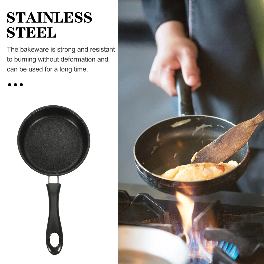 Small Frying Pan Nonstick Egg Cooker Mini Wok with Lid Skillet Child