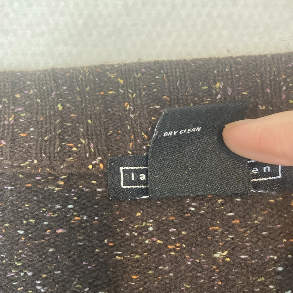 Suéter Cárdigan Lauren Hansen Grande Tejido con Cable Lana de Cordero Angora Seda Foto 3 de 4