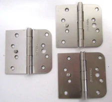 (3 Pack) Jeldwen Hinge Satin Nickel Plated 4" x 4.25" Door Hinges 3/32" Thick