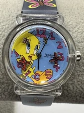 Vintage Tweety Bird Armitron 2200/468 Kids Watch 1998 Gluck Corp 30MM 7" U