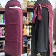 Womens Single Layer Full Tie Back Niqab Chiffon Face Cover Veil Islamic Burqa