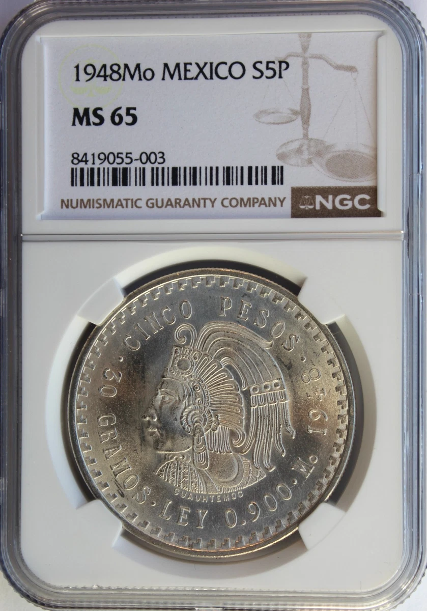 メキシコ　5ペソ硬貨　1948 【NGC MS64】　世界 5 Pesos 1948 Year Silver Mexican Coins (1905-Now) for sale | eBay