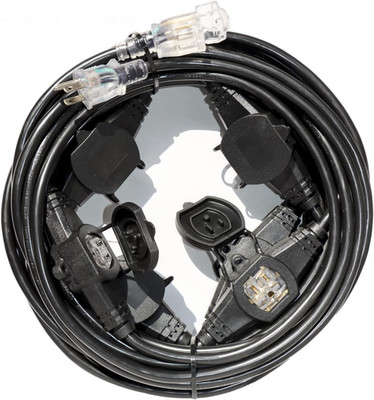 50FT 14 Gauge Power Extension Cord with 7 Outlets, UL Certified for Outdoor Use