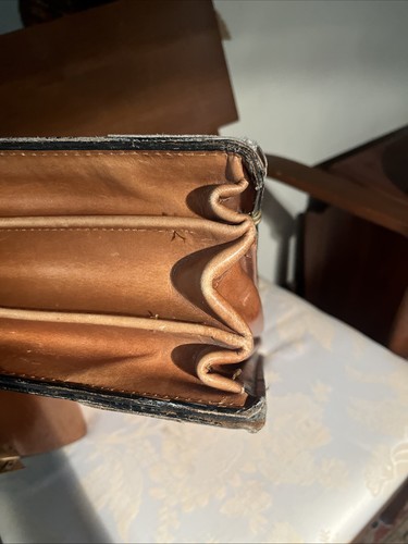 VINTAGE SCHLESINGER SMOOTH LEATHER BRIEFCASE - Picture 6 of 8