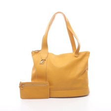 LOEWE Shoulder Bag Tote Bag Leather Yellow Gold Hardware #RC4011