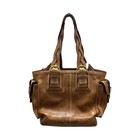Auth Coach Tote Bag Leather Brown 15in Scratch Used