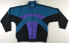 Adidas 1990s nylon colour block tracksuit track top jacket vintage Large L D8