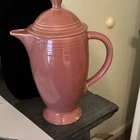 Fiesta Pink Ceramic Coffee Pot Glossy Finish with Lid Included