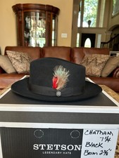 Stetson Chatham Royal Deluxe Black 7 1/4 Quality Fedora
