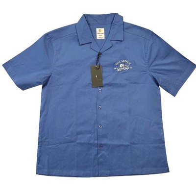 Lark & Owl Speed Shop Shirt Mens Medium Blue NEW Boxy Cotton Moto