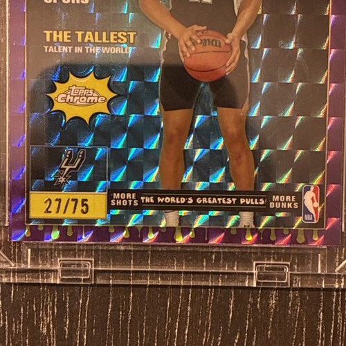 2025-26 Topps Chrome Carter Bryant RC Rookie Tall Tales Purple Geo 27/75 Spurs - Picture 5 of 7