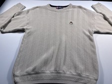 VTG Chaps Ralph Lauren Hand Framed Herringbone Cotton Knit Sweater Mens L