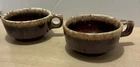 Vintage Hull Pottery USA Brown Drip Soup Bowl With Handle Oven Proof