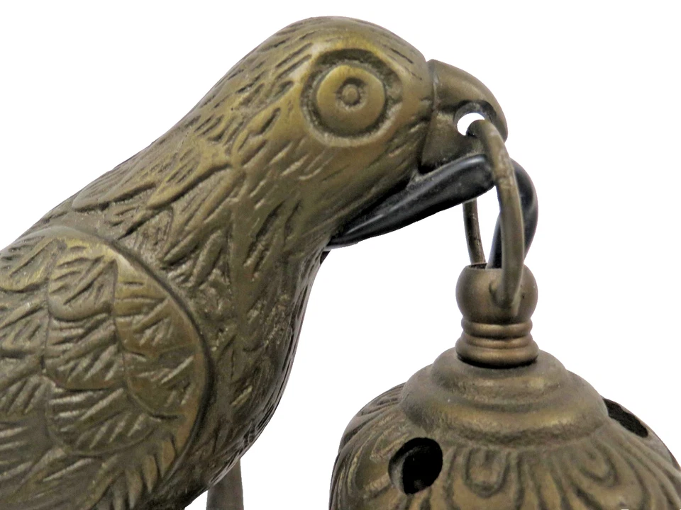 Lámpara de mesa pájaro loro ámbar escoria pantalla de vidrio estilo Art Deco tono bronce pesado Foto 3 de 4