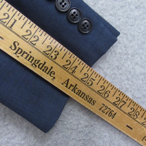 Jos A Bank Sport Coat 40R Slim Solid Medium Blue Wool Traveler Double Vent - Picture 12 of 14
