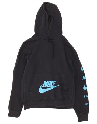 Nike Herren Grafik Hoodie Pullover Small Schwarz Baumwolle AN05