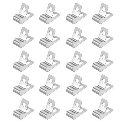 20pcs 1/4'' (6mm) Stainless Steel Cable Clips Conduit Wire Holder Strap Clamp