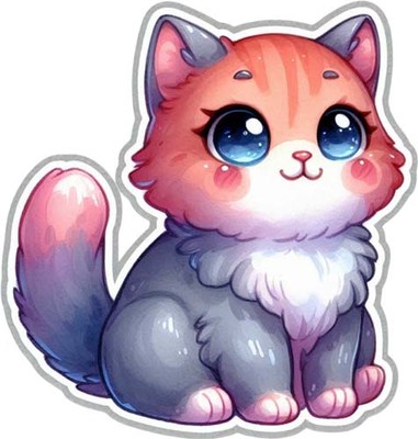 Farbe niedliches Kätzchen Katze Wandbild Schlafzimmer Laptop Dekor Vinyl Aufkleber Abziehbild 6 Größen