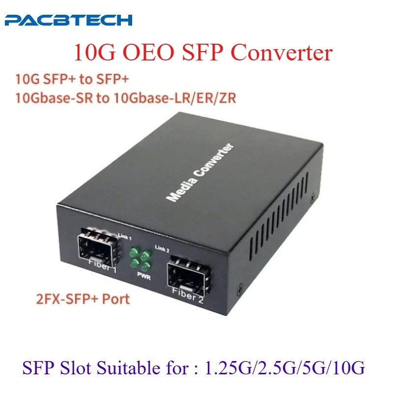 10Gb SFP+ OEO Fiber Optical Media Converter Repeater SM to MM Converter