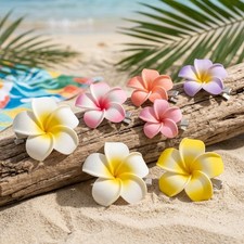 28Pack Plumeria Flower Hair Clips Assorted Color Hawaiian Style Hair Accessories - Image 5