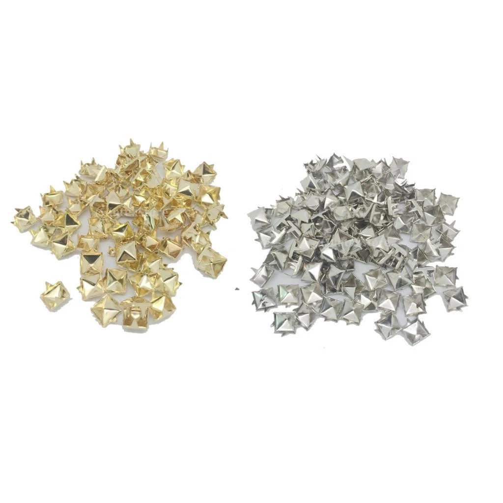 Borchie a Piramide con Perni Ottone Rivetti Pelle Clothing Borse