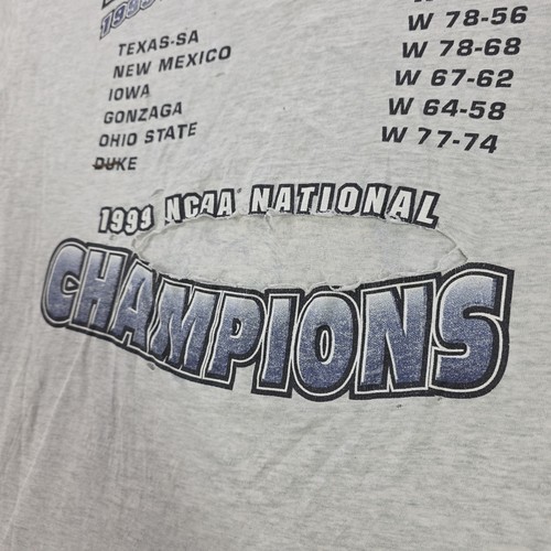 Vintage 1999 UConn Huskies NCAA Champions Shirt Tee Thrashed Distressed Rare - Picture 21 of 24